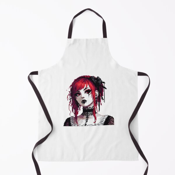 Item preview, Goth girl with red hair and red eyes, pixelart designed and sold by Luvrr Pixels.