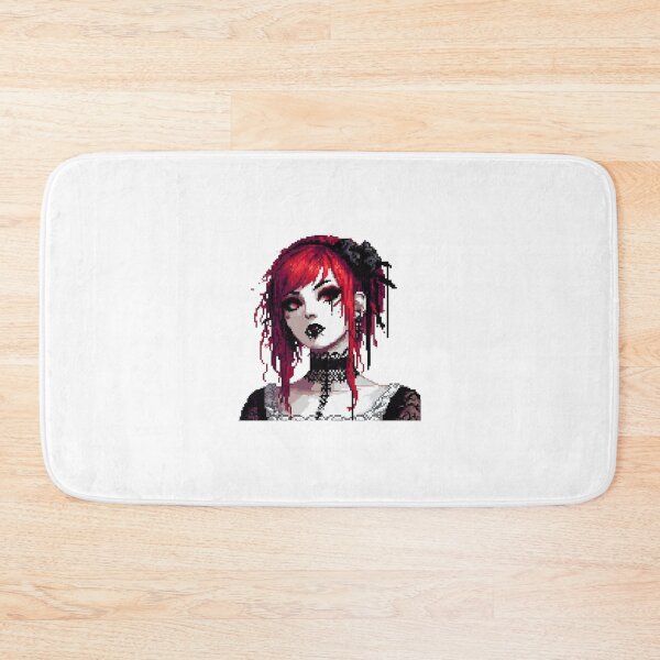 Item preview, Goth girl with red hair and red eyes, pixelart designed and sold by Luvrr Pixels.