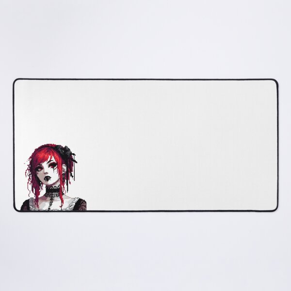 Item preview, Goth girl with red hair and red eyes, pixelart designed and sold by Luvrr Pixels.