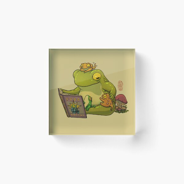 Item preview, frog telling fairy tales to froglets cute asian art designed and sold by DingHuArt.