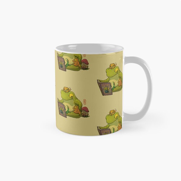 Item preview, frog telling fairy tales to froglets cute asian art designed and sold by DingHuArt.