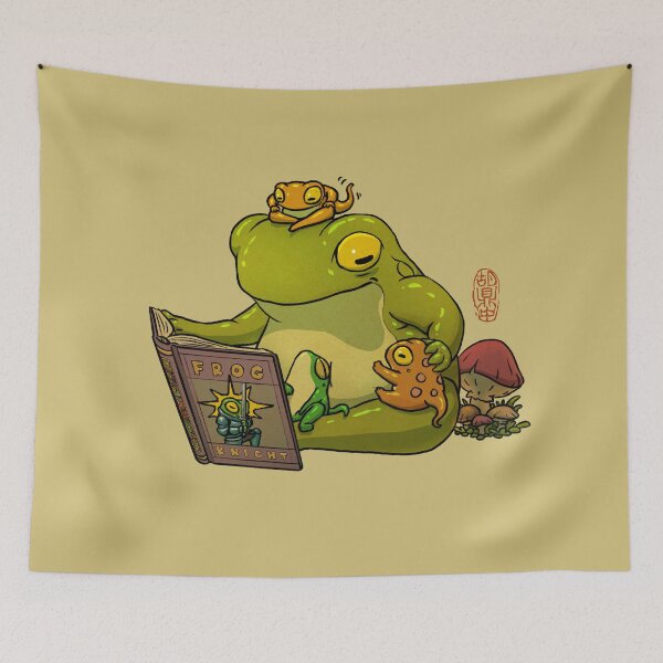 Item preview, frog telling fairy tales to froglets cute asian art designed and sold by DingHuArt.