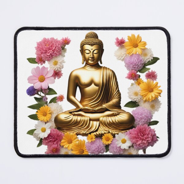 Item preview, Gold Budda and flowers designed and sold by MyCraftForYOU.