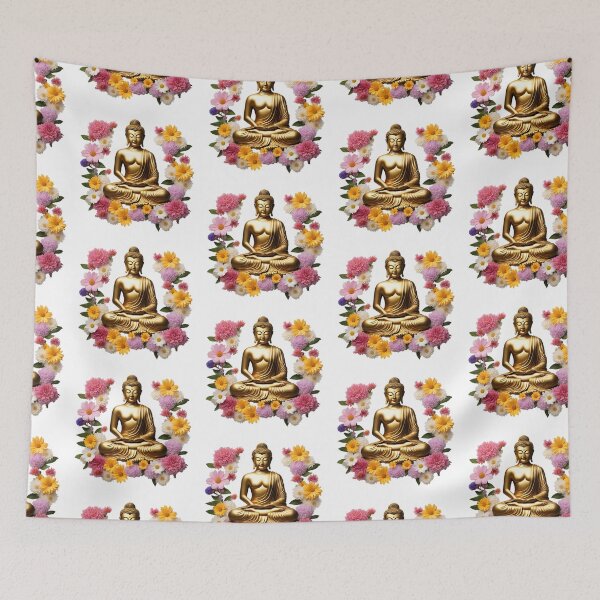 Item preview, Gold Budda and flowers designed and sold by MyCraftForYOU.