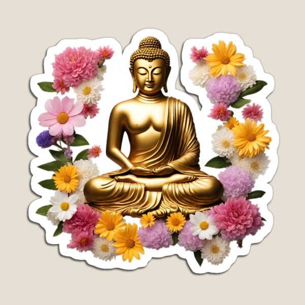 Item preview, Gold Budda and flowers designed and sold by MyCraftForYOU.