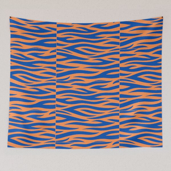 Item preview, Blue and orange striped tiger  designed and sold by CandyVenom.
