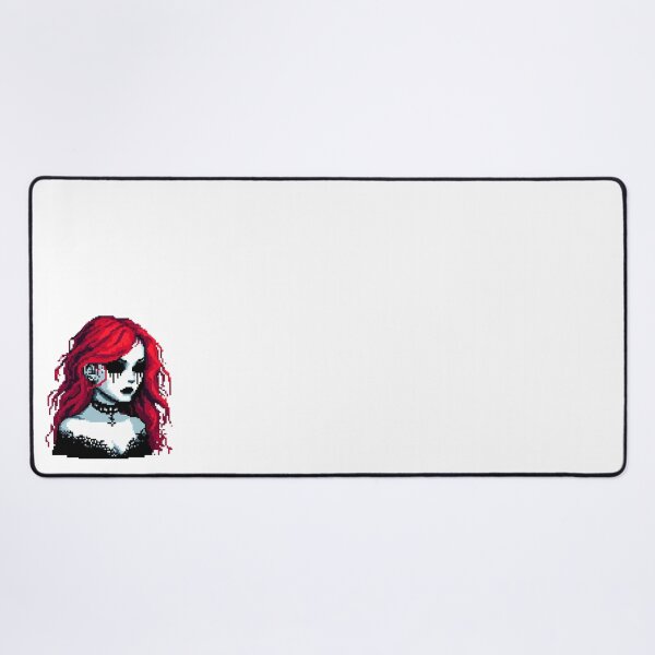 Item preview, Red haired goth girl with black eyes, pixelart designed and sold by Luvrr Pixels.