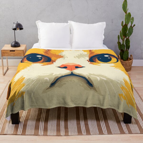 Item preview, Cute Kawaii Orange Cat Face Pixel Art designed and sold by LVTFCOarts.