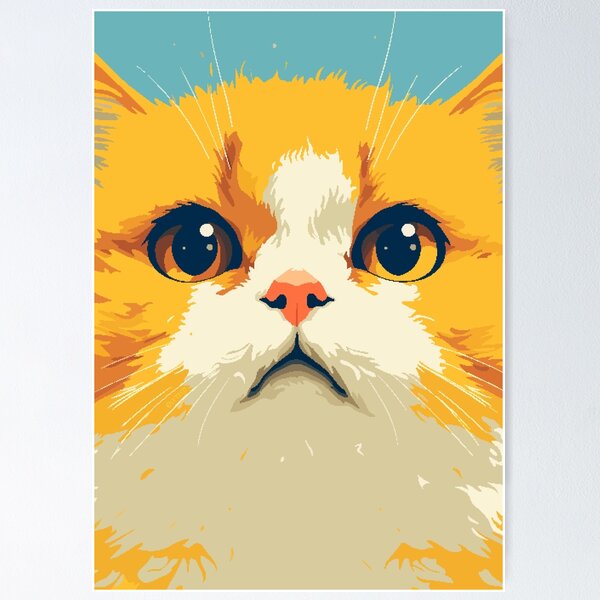 Item preview, Cute Kawaii Orange Cat Face Pixel Art designed and sold by LVTFCOarts.