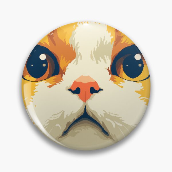 Item preview, Cute Kawaii Orange Cat Face Pixel Art designed and sold by LVTFCOarts.