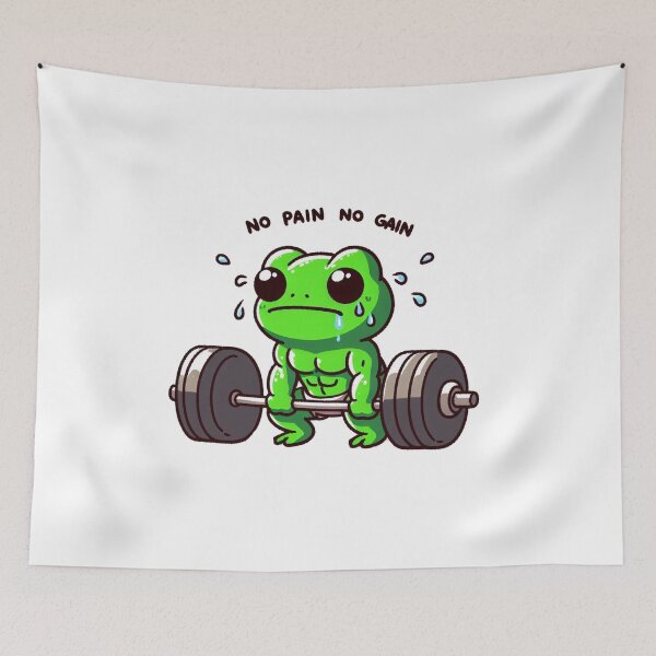 Item preview, No Pain No Gain: Muscle Frog designed and sold by LemuellTrends.