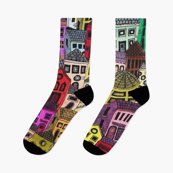 Item preview, Hand Drawn Uptown Cityscape designed and sold by Curraleigh Crafts.