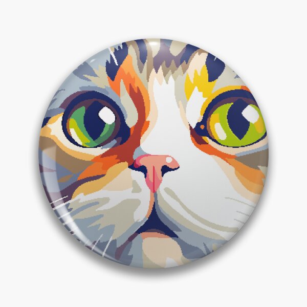 Item preview, Awkward Funny Cat Face Cute Pixel Art designed and sold by LVTFCOarts.