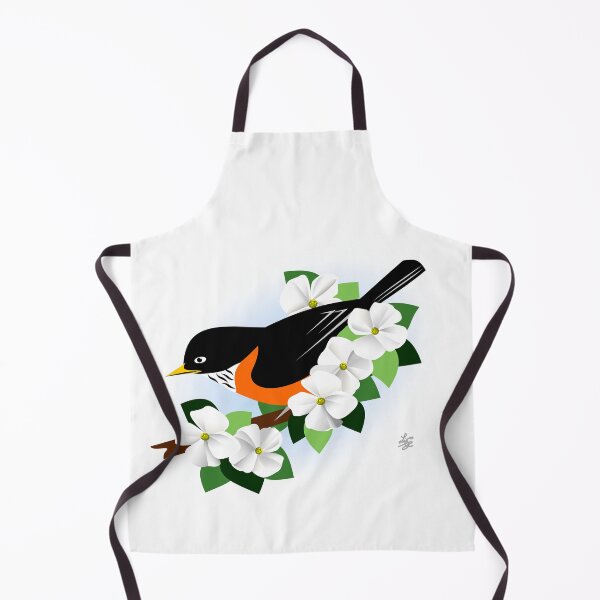 Item preview, American Robin On Blooming Branch With White Flowers designed and sold by studioart.