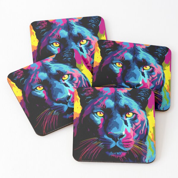 Item preview, black panther portraits art. animal colorful. Animal throw pillow.  designed and sold by formform.