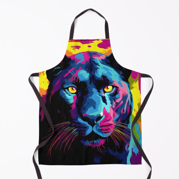 Item preview, Arte de retratos de pantera negra. animales coloridos. Almohada de tiro de animales. designed and sold by formform.