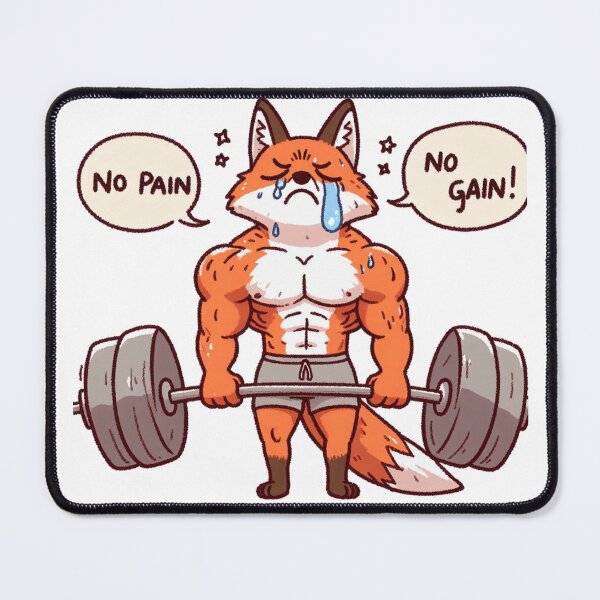 Item preview, No Pain No Gain: Muscle Fox designed and sold by LemuellTrends.