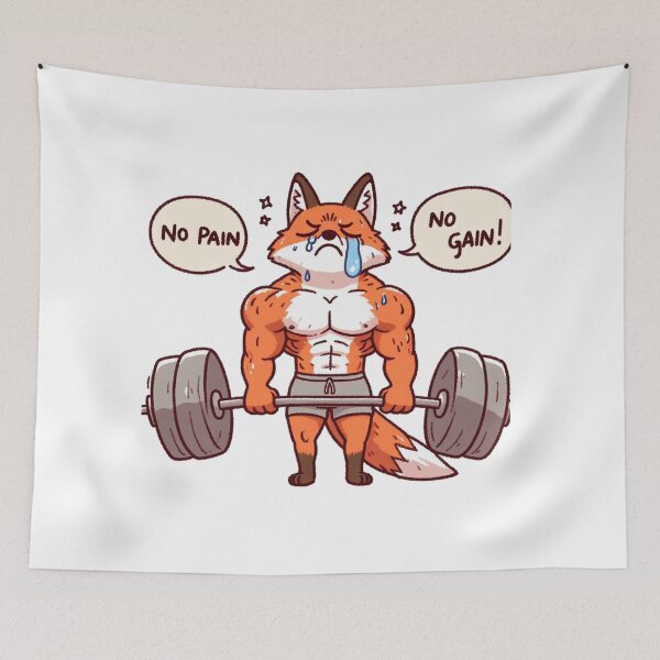 Item preview, No Pain No Gain: Muscle Fox designed and sold by LemuellTrends.