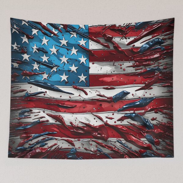 Item preview, Pop Art Patriotic American flag digital print  designed and sold by dcrc.