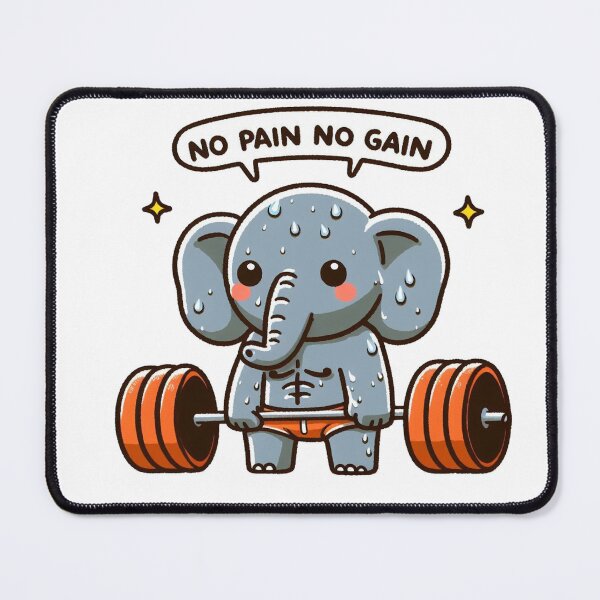 Item preview, No Pain No Gain: Muscle Elephant designed and sold by LemuellTrends.