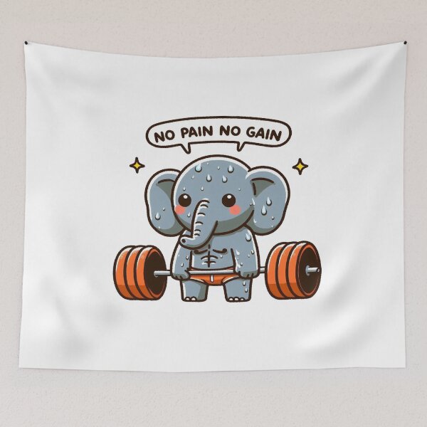 Item preview, No Pain No Gain: Muscle Elephant designed and sold by LemuellTrends.