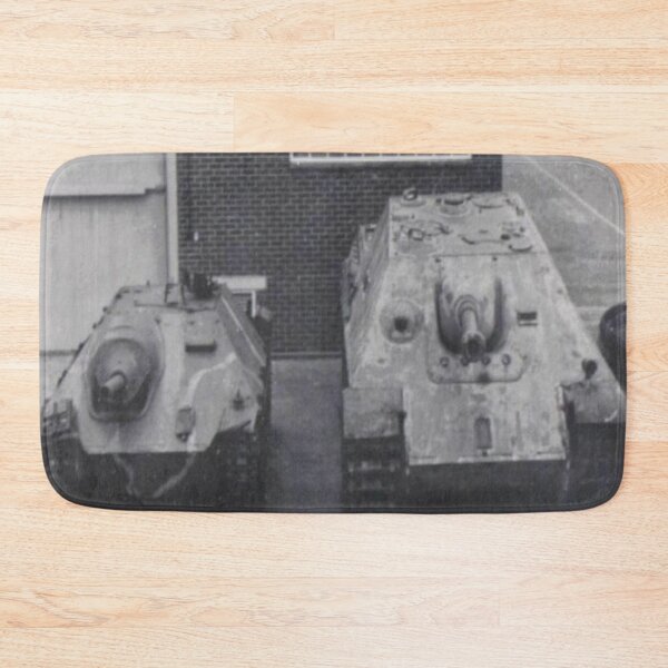 Item preview, WW2 - Germany - Panzerjäger Hetzer and Jagdpanther sit side by side - Black and White - Photographic Print designed and sold by TheHappyK.