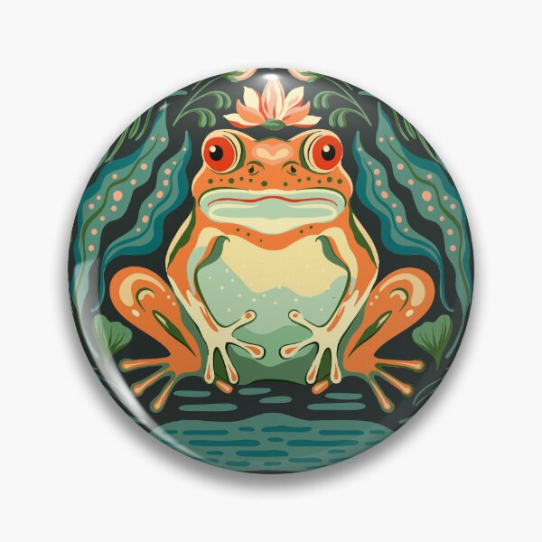 Item preview, Ornate wild frog animal on the pond designed and sold by Red-Ink.