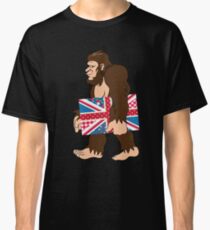 Bigfoot Sasquatch Carrying Union Jack Robust Creative Believes Aparel Humanoid Monster No Yeti Shirt Sweater Hoodie Iphone Case Coffee Mug Gift Classic T-Shirt