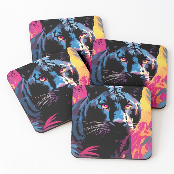 Item preview, black panther portraits art. animal colorful. Animal throw pillow.  designed and sold by formform.