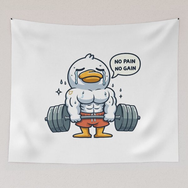 Item preview, No Pain No Gain: Muscle Duck designed and sold by LemuellTrends.