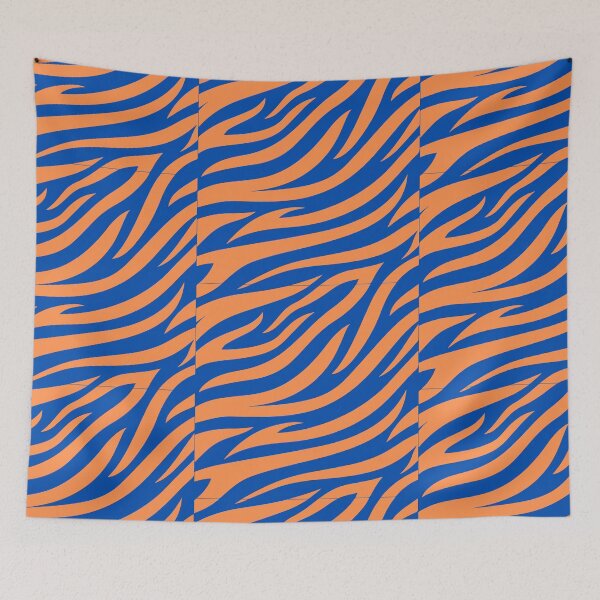 Item preview, Blue and orange striped tiger print designed and sold by CandyVenom.