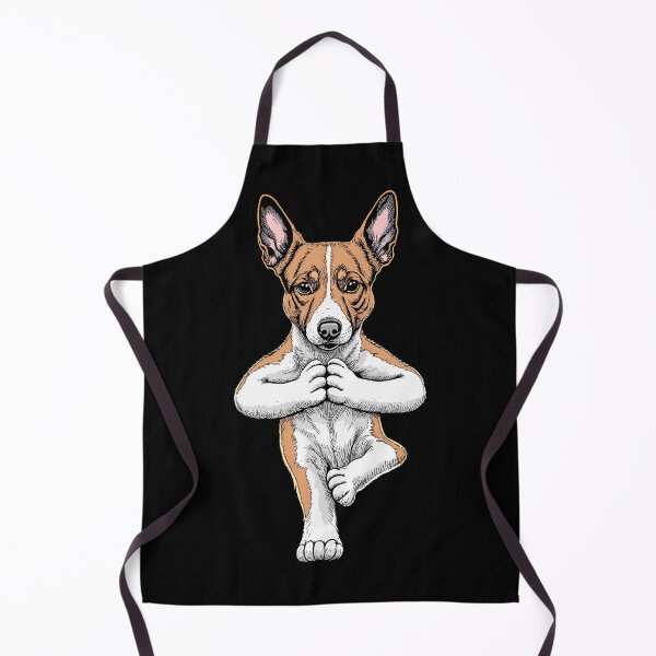 Aperçu de l'œuvre Basenji Yoga Chien Chiot Chiens drôles Pose d'arbre Asana créée et vendue par GrandeDuc.