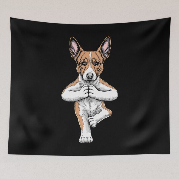 Item preview, Basenji Yoga Dog Puppy Funny Dogs Tree Pose Asana designed and sold by GrandeDuc.