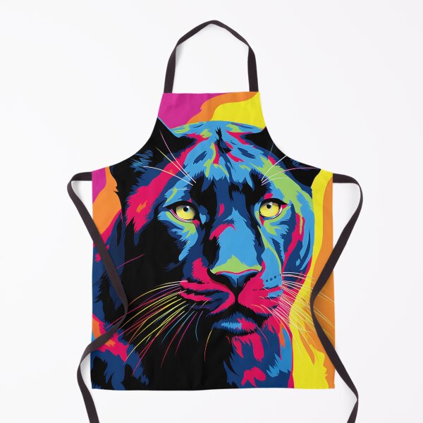 Item preview, Arte de retratos de pantera negra. animales coloridos. Almohada de tiro de animales. designed and sold by formform.