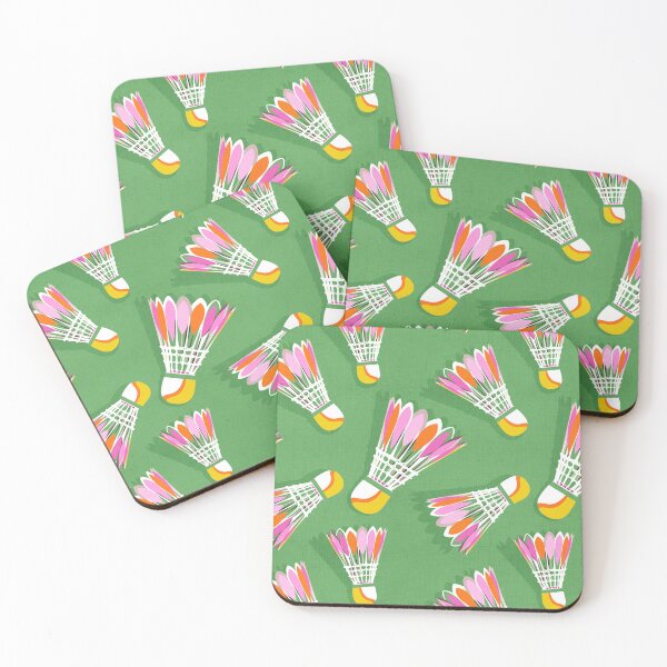 Item preview, Badminton Birdie Pop Art court sport pattern on GREEN  designed and sold by Dominiquevari.