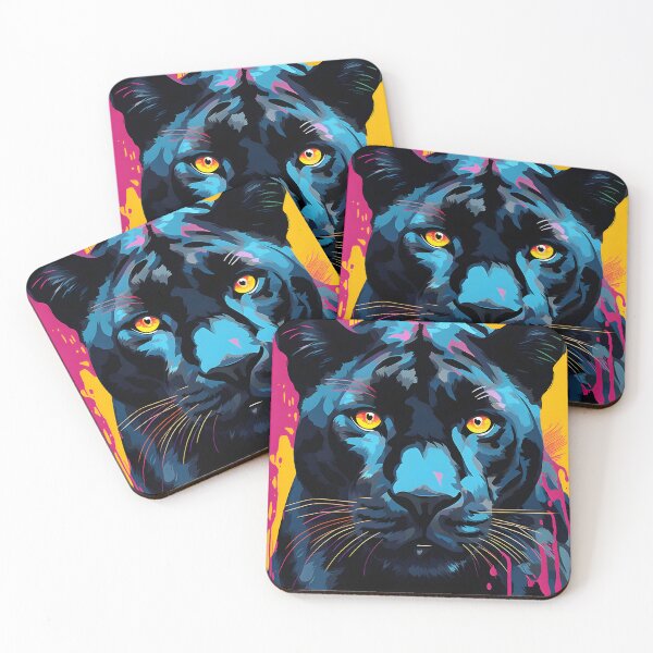 Item preview, black panther portraits art. animal colorful. Animal throw pillow.  designed and sold by formform.