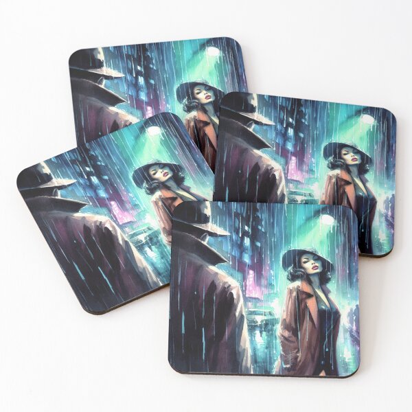 Item preview, Noir Rainy Street Confrontation with Femme Fatale [Vintage, Retro] designed and sold by RESToRAPTOR.