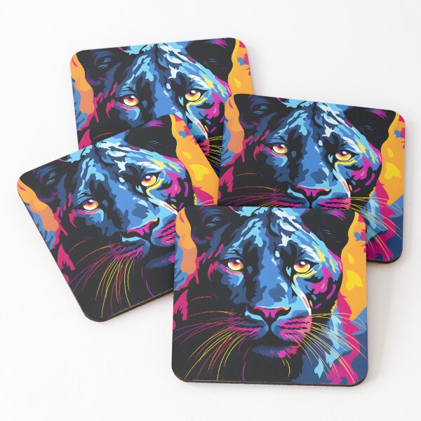 Item preview, black panther portraits art. animal colorful. Animal throw pillow.  designed and sold by formform.