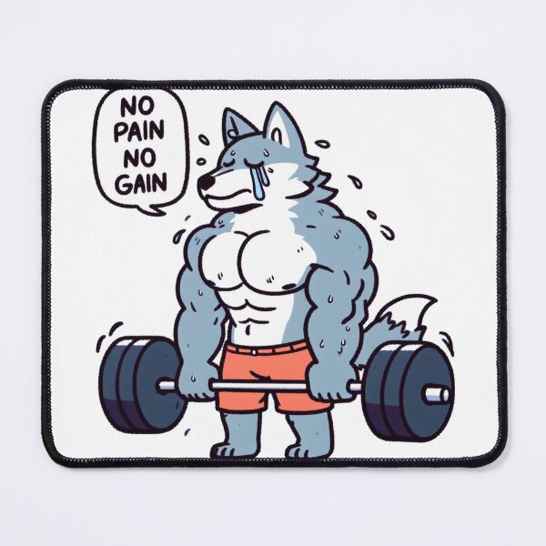 Item preview, No Pain No Gain: Muscle Wolf designed and sold by LemuellTrends.