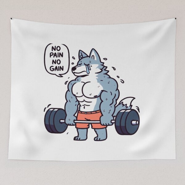Item preview, No Pain No Gain: Muscle Wolf designed and sold by LemuellTrends.