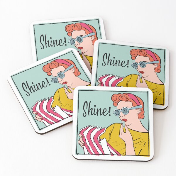 Item preview, Pop Art Slogan - Shine! - Pop Art Girl - Cutlooseart Illustration By Peter Taylor Ward designed and sold by cutlooseart.