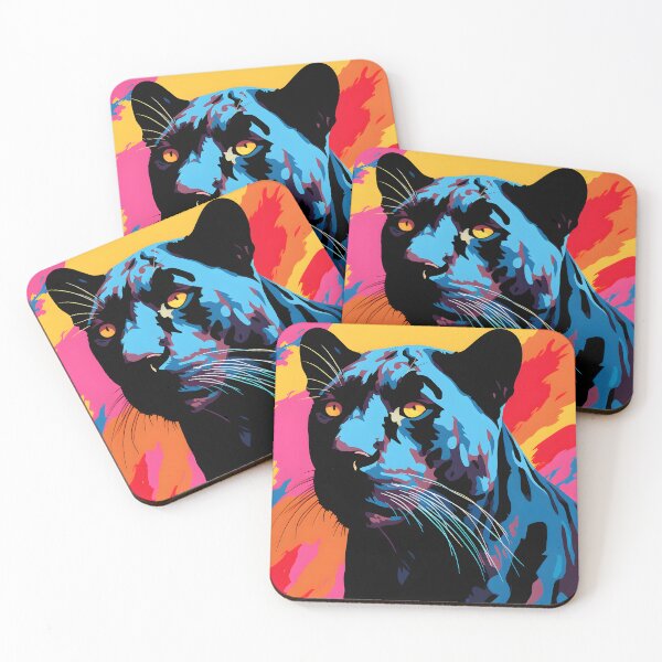 Item preview, black panther portraits art. animal colorful. Animal throw pillow.  designed and sold by formform.