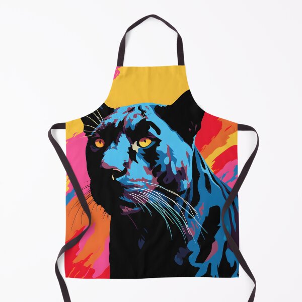 Item preview, Arte de retratos de pantera negra. animales coloridos. Almohada de tiro de animales. designed and sold by formform.