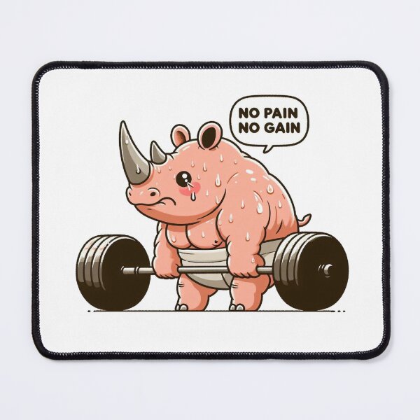 Item preview, No Pain No Gain: Muscle Rhino designed and sold by LemuellTrends.