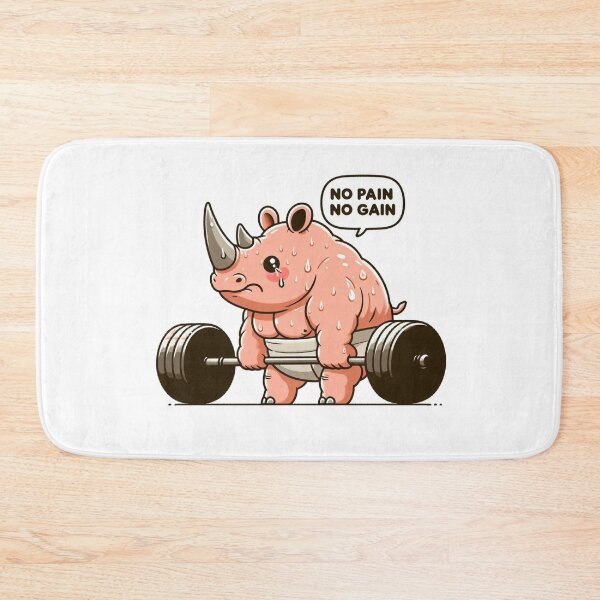 Item preview, No Pain No Gain: Muscle Rhino designed and sold by LemuellTrends.