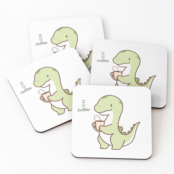 Item preview, ILOVECOFFEE Dinosaur green 2 designed and sold by Star-DustStudio.