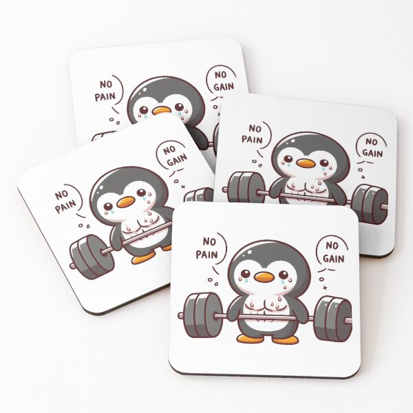 Item preview, No Pain No Gain: Muscle Penguin designed and sold by LemuellTrends.
