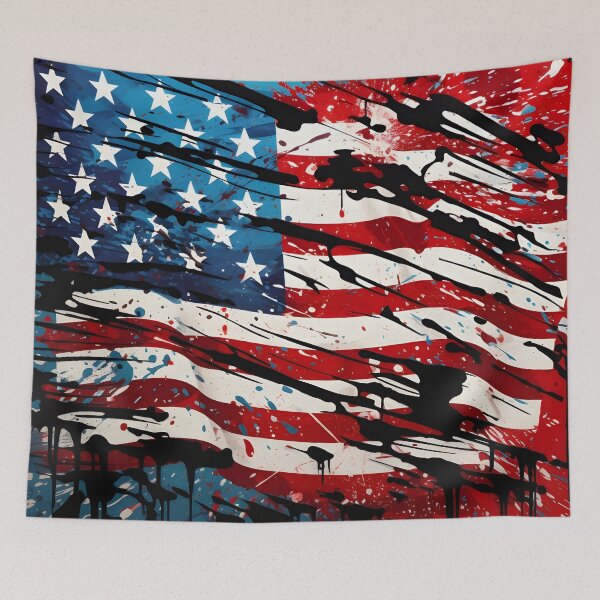 Item preview, pop art patriotic american flag digital print designed and sold by dcrc.