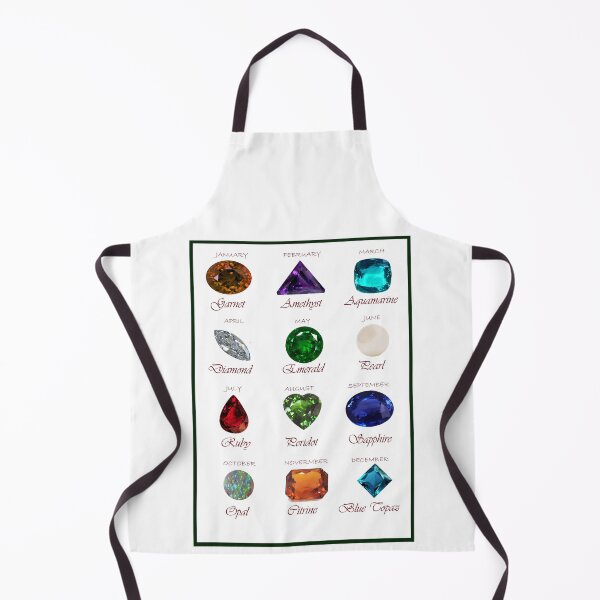 Item preview, Birthstone chart with 12 Gemstones and 12 Months with Black Borders designed and sold by DigitalGemArt.