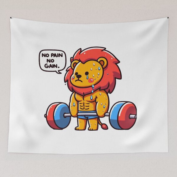 Item preview, No Pain No Gain: Muscle Lion designed and sold by LemuellTrends.
